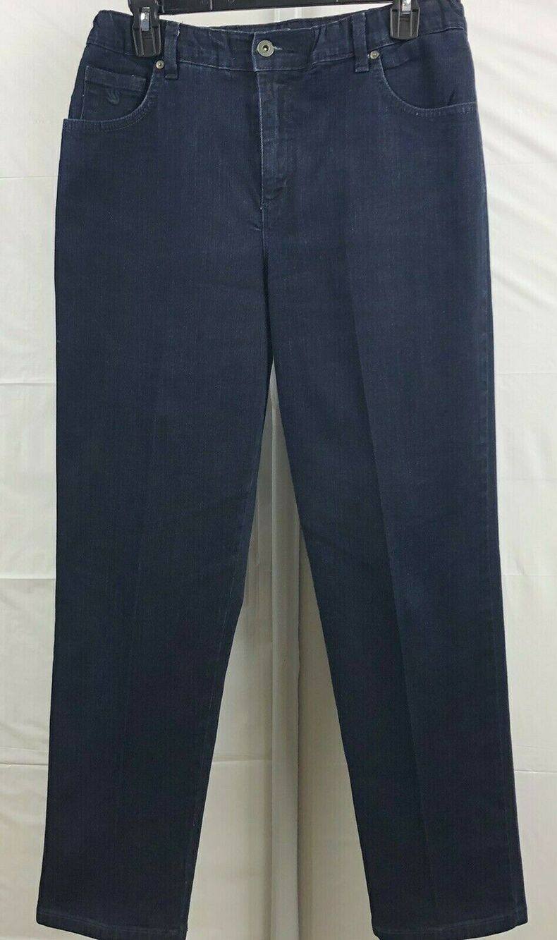 Gloria Vanderbilt Amanda Denim Jeans Women 12S Dark Blue Stretch Elastic Waist